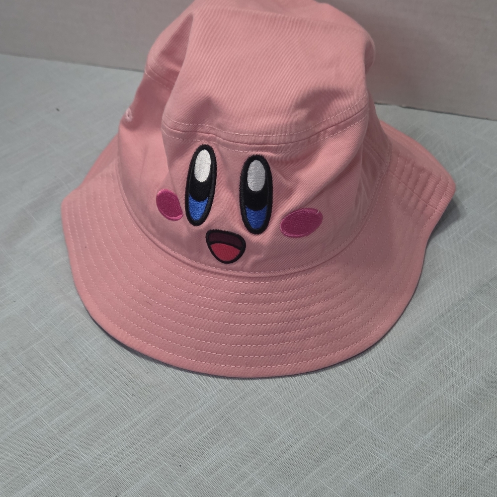 Pink Bucket Hat with Kirby Face